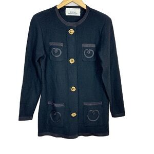 Steve Fabrikant Black Santana Knit‎ Sweater Coat Women’s Medium